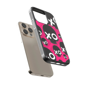 Pink Skull XO Pattern Glass Case - Image 3