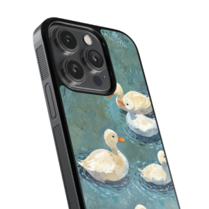 Cute Ducks Watercolor Glass Case - Image 3