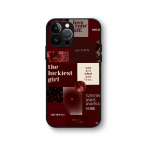 Abundance Mindset Maroon glass case
