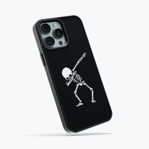 Dabbing Skeleton Black Glass Case - Image 4