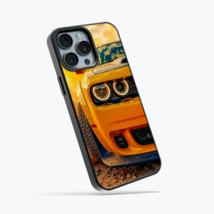 Dodge Challenger Yellow Sunset Glass Case - Image 4