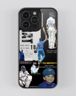 Virat Kohli King 18 Glass Case