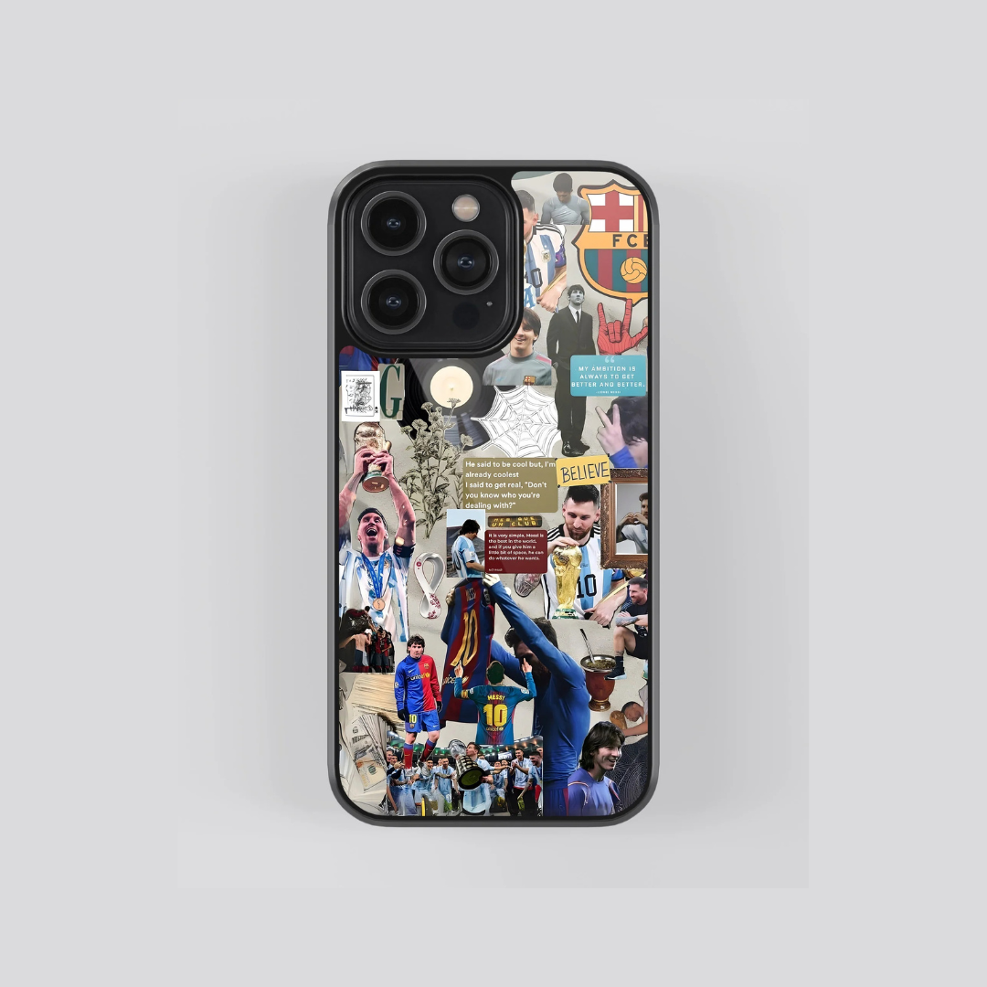 Messi Scrapbook Glass Case Messi Scrapbook Glass Case - Image 1